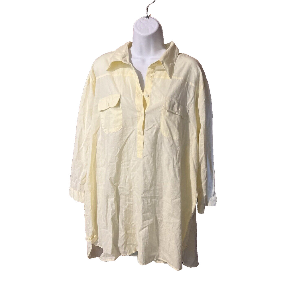 Jennifer and Grace Blouse Women's Size 2XL Light Yellow Banana Top NWT